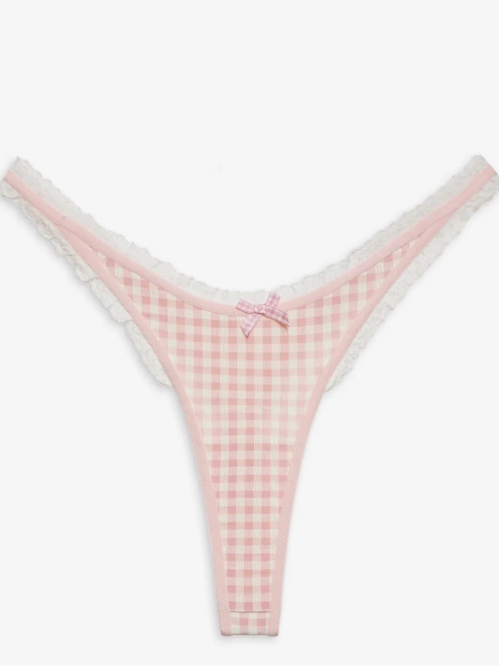 For Love and Lemons FL&L Pink Gingham Summer thong Size S - Picture 4 of 4